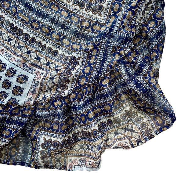 Anthropologie Blouse Sheer Balloon Sleeve Ruffle Boxy Lagenlook Eva Franco - Picture 10 of 11